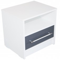 Noptiera Verona Alb / Gri , 45 x 37 x 44 cm